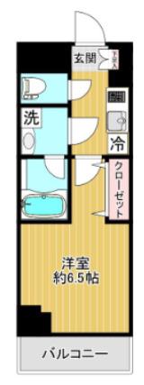 SHOKEN RESIDENCE横浜反町(1K/4階)の間取り写真