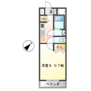 プレストンズ新栄(1K/2階)の間取り写真
