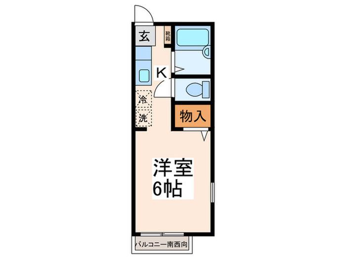 エクセレント鴨居(1K/2階)の間取り写真