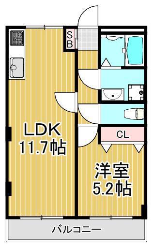 リブレス金町東水元(1LDK/2階)の間取り写真