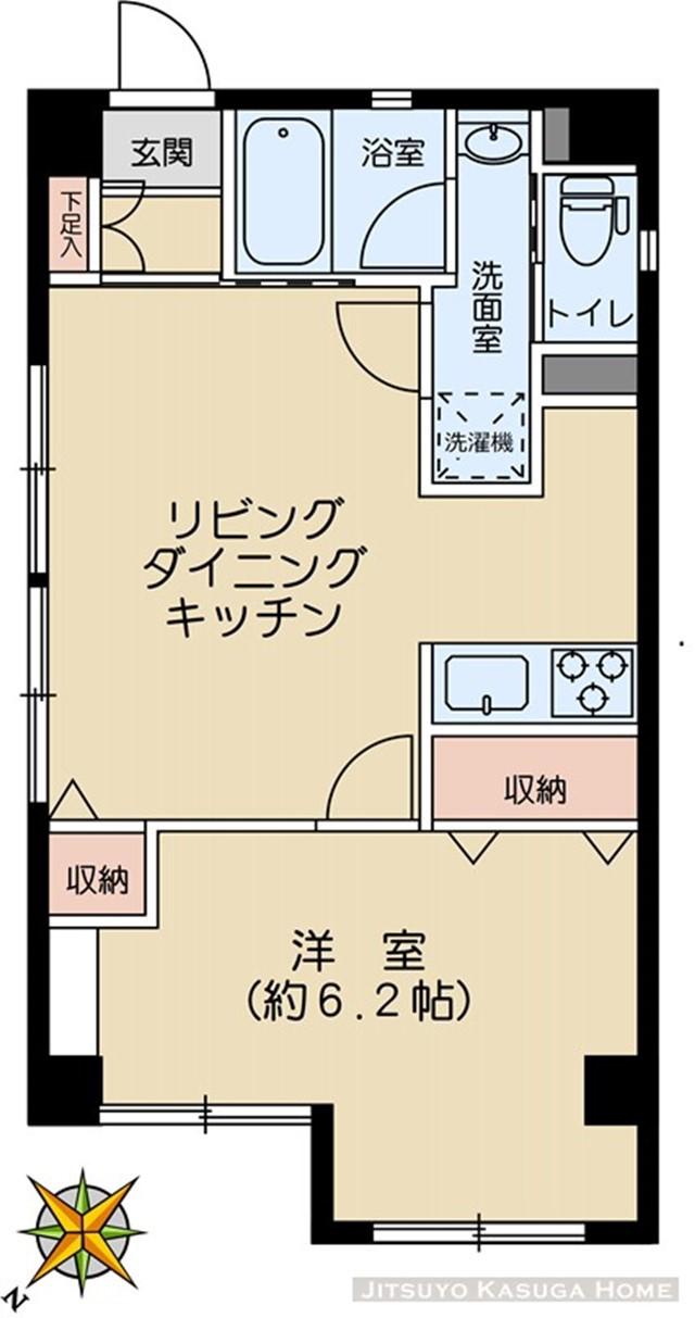 ベルビュー白山(1LDK/1階)の間取り写真