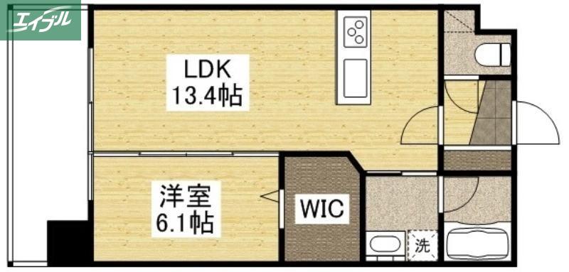 SIN KERUUXU TERA(1LDK/5階)の間取り写真
