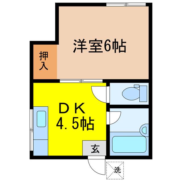 サンパレス壱番館(1DK/1階)の間取り写真
