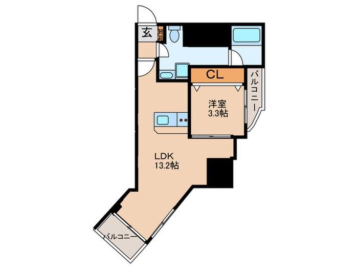 ラウレア(1LDK/11階)の間取り写真