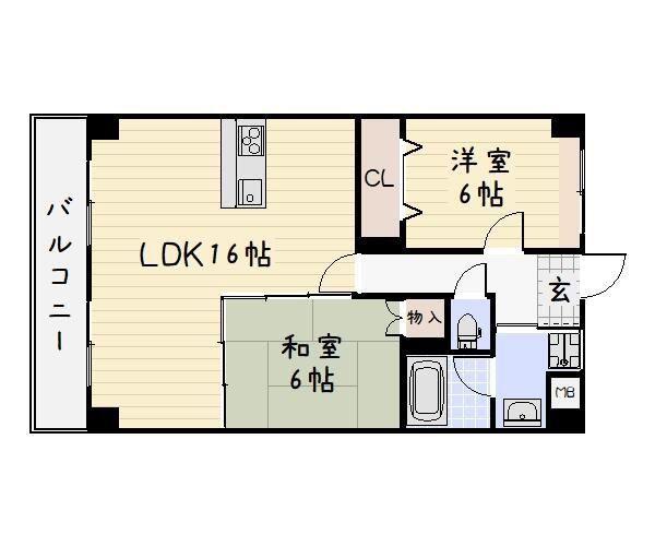 コンフォートスクエアー安部山(2LDK/3階)の間取り写真