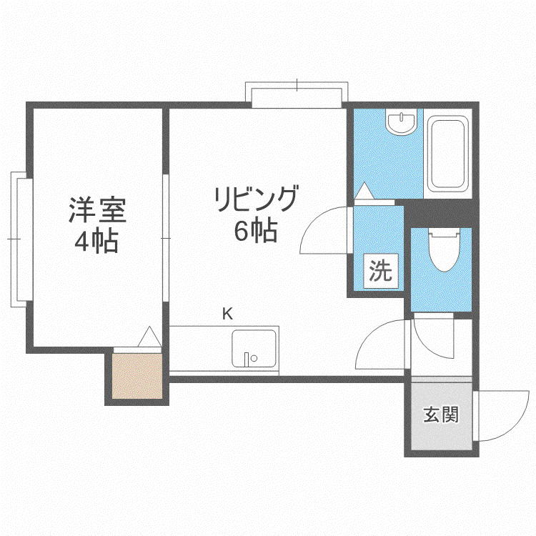 地下鉄東豊線 学園前駅(札幌) 徒歩7分 3階建 築23年(1DK/2階)の間取り写真