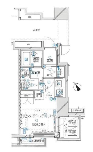 ファミール東銀座グランスイートタワー(ワンルーム/2階)の間取り写真