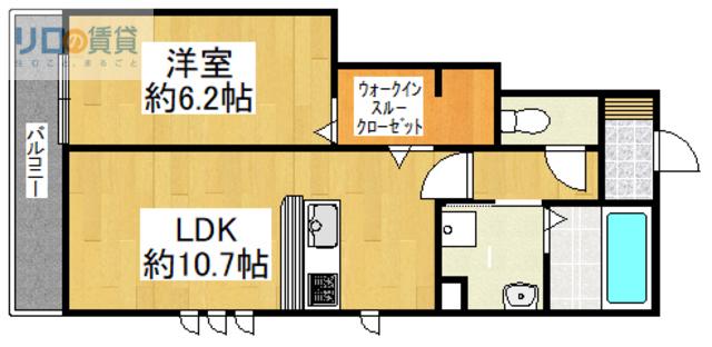 ニューレセンテカントリー(1LDK/1階)の間取り写真