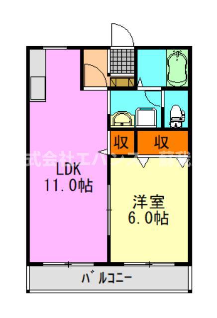 サンシャインA(1LDK/2階)の間取り写真