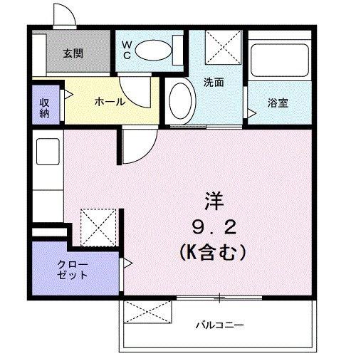 フェリシダージ(ワンルーム/1階)の間取り写真