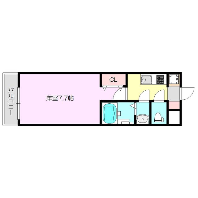 S-RESIDENCE三国ウエスト(1K/8階)の間取り写真