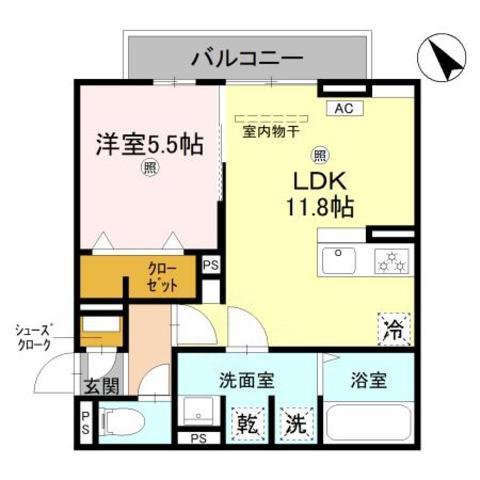 D-PLACE良野(1LDK/3階)の間取り写真