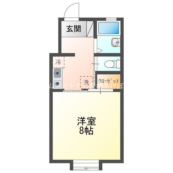 ミューズイン本野ヶ原(1K/1階)の間取り写真