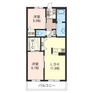 TMN15S(2LDK/2階)の間取り写真