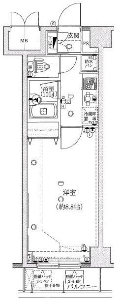 グランティアラ浅草(1K/2階)の間取り写真