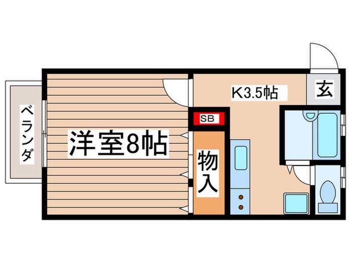 メゾンフルセ(1K/2階)の間取り写真