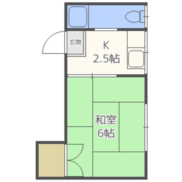 メゾンタキ井尻B(1K/2階)の間取り写真