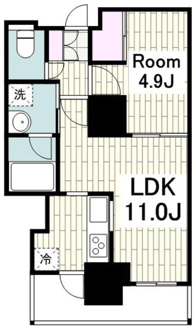 アルテミス湘南(1LDK/5階)の間取り写真