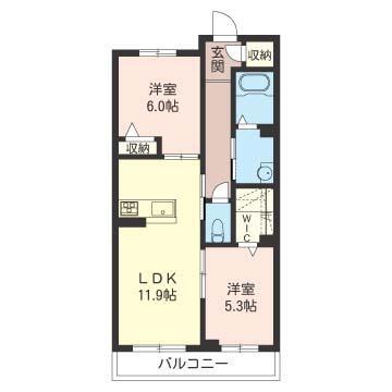 ハレルアナ(2LDK/3階)の間取り写真