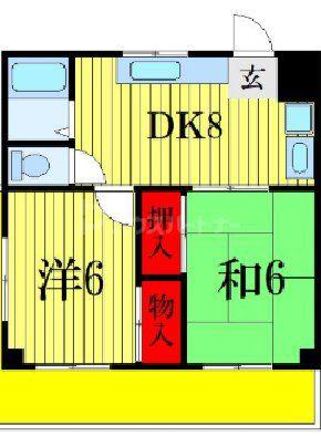 メゾン高洲(2DK/4階)の間取り写真