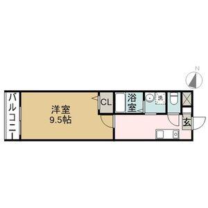 名鉄常滑線 豊田本町駅 徒歩1分 3階建 築24年(1DK/3階)の間取り写真