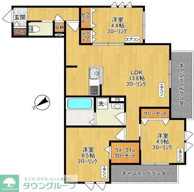 ゲートフロント(3LDK/2階)の間取り写真