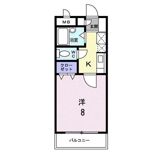 マーベラス(1K/2階)の間取り写真