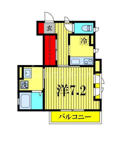 プラージュ(1K/1階)の間取り写真