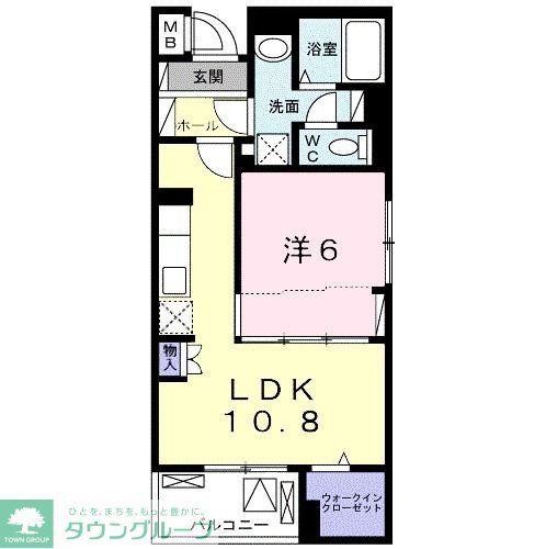 コントレイル(1LDK/4階)の間取り写真