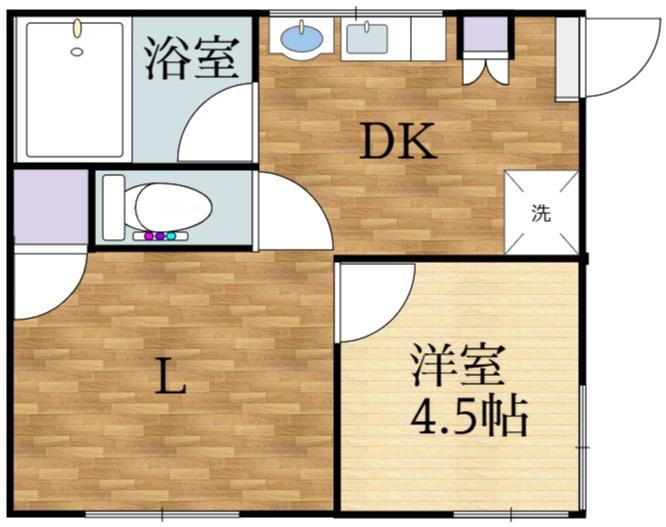 コーポコスモス2号棟(1LDK/1階)の間取り写真
