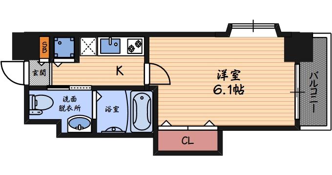 エスグランデ梅田ノース(1K/6階)の間取り写真