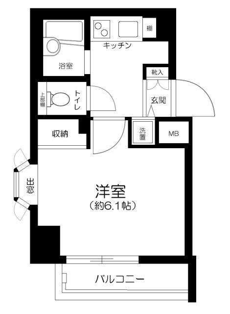 菱和パレス高輪タワー(1K/2階)の間取り写真