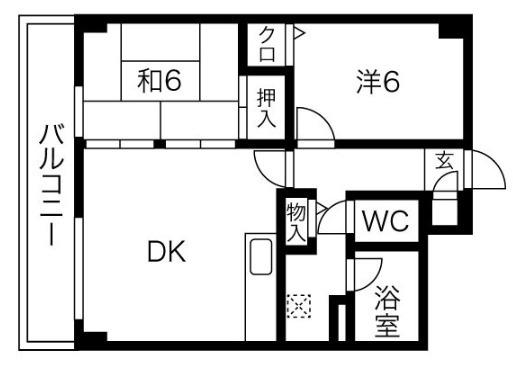 コージーコートYODOI-I(2DK/4階)の間取り写真