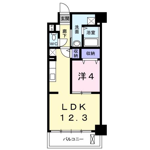 アドレシア古江(1LDK/3階)の間取り写真