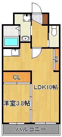 プルーム真鶴(1LDK/9階)の間取り写真