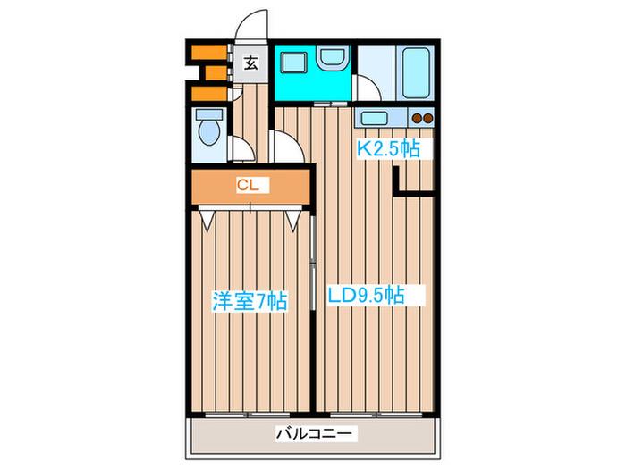 三和マンション(1LDK/7階)の間取り写真