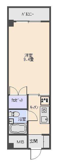 101セントラルビル(1K/3階)の間取り写真