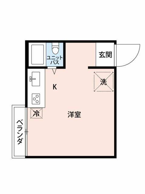 リヴォーレ鶴水(ワンルーム/2階)の間取り写真