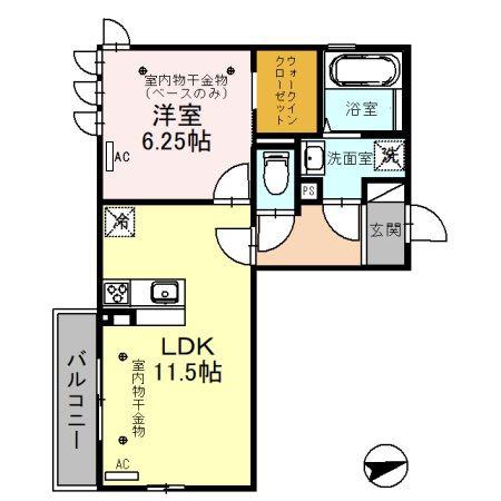 ミントハウスTKN(1LDK/3階)の間取り写真
