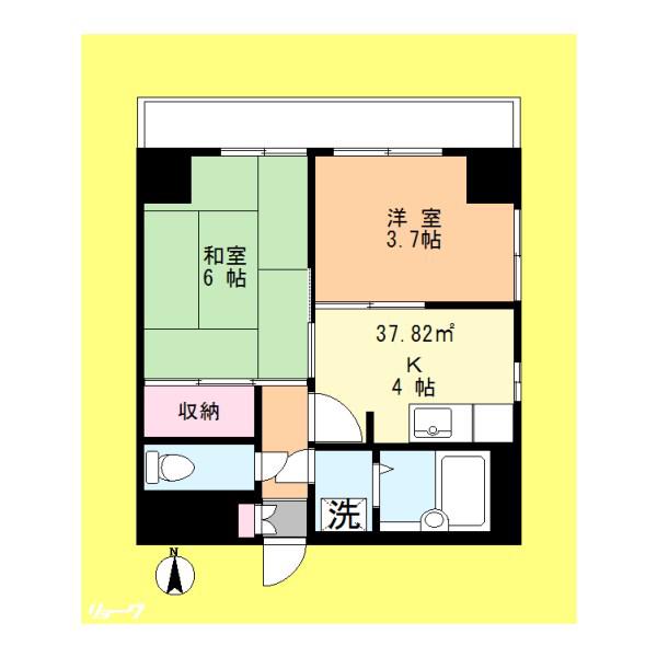 アーバンハイツ綾瀬(2K/5階)の間取り写真