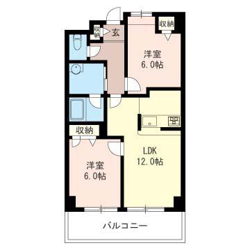 NATURA REGALO(2LDK/3階)の間取り写真