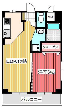 プルメリアハイム(1LDK/2階)の間取り写真