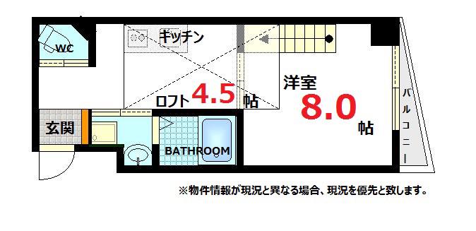 平勝ビル17(1K/5階)の間取り写真