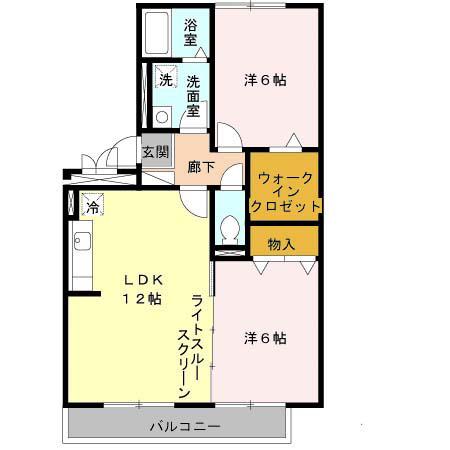 フラワーメゾン A棟B棟(2LDK/3階)の間取り写真