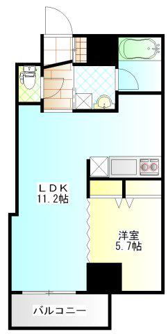 ボヌール(1LDK/5階)の間取り写真