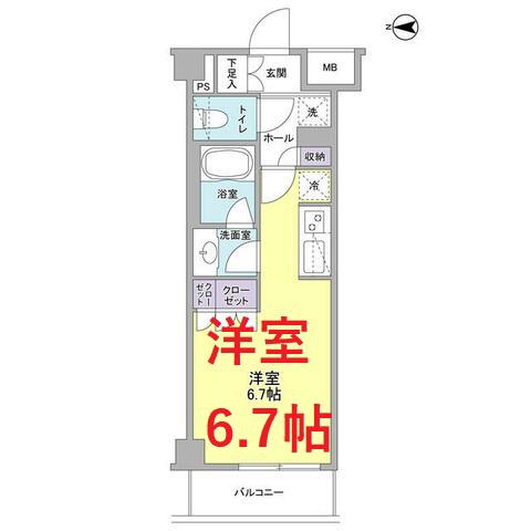 リバーレ蒲田仲六郷(ワンルーム/3階)の間取り写真