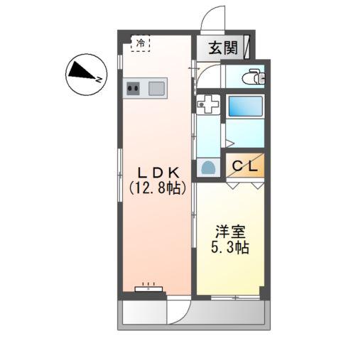 フレンテ鵜の木(1LDK/3階)の間取り写真
