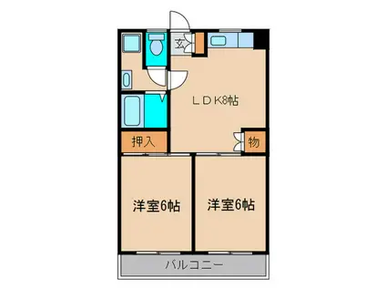 グランド平尾(2LDK/3階)の間取り写真