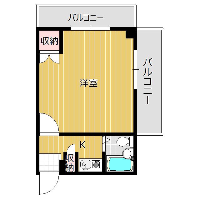 モアクレスト(1K/2階)の間取り写真
