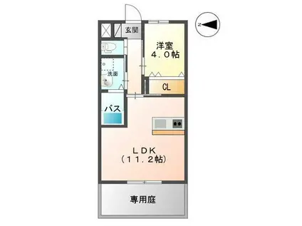 MARK(1LDK/1階)の間取り写真